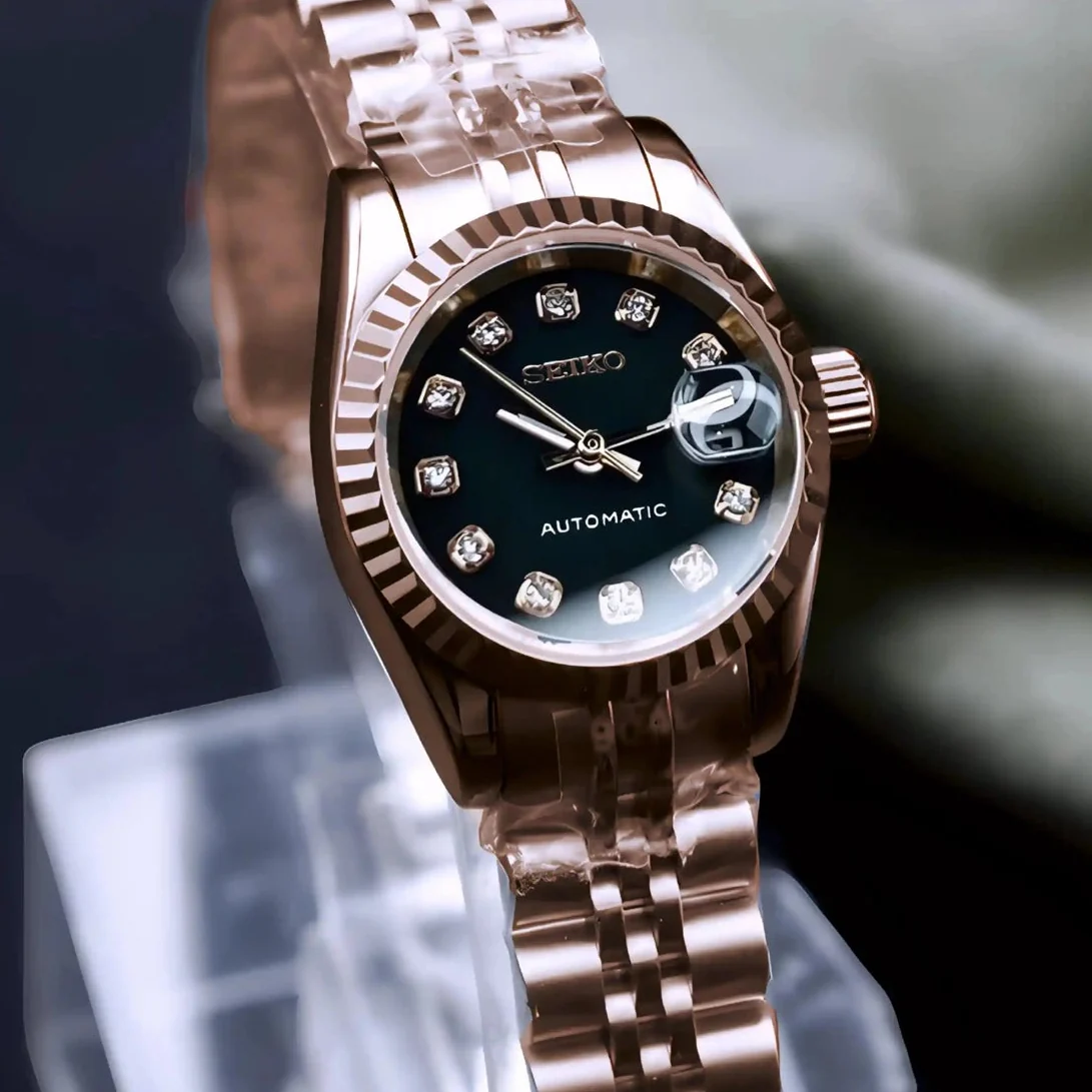 Ladies Rose Gold Black DJ | 26mm - Image 3