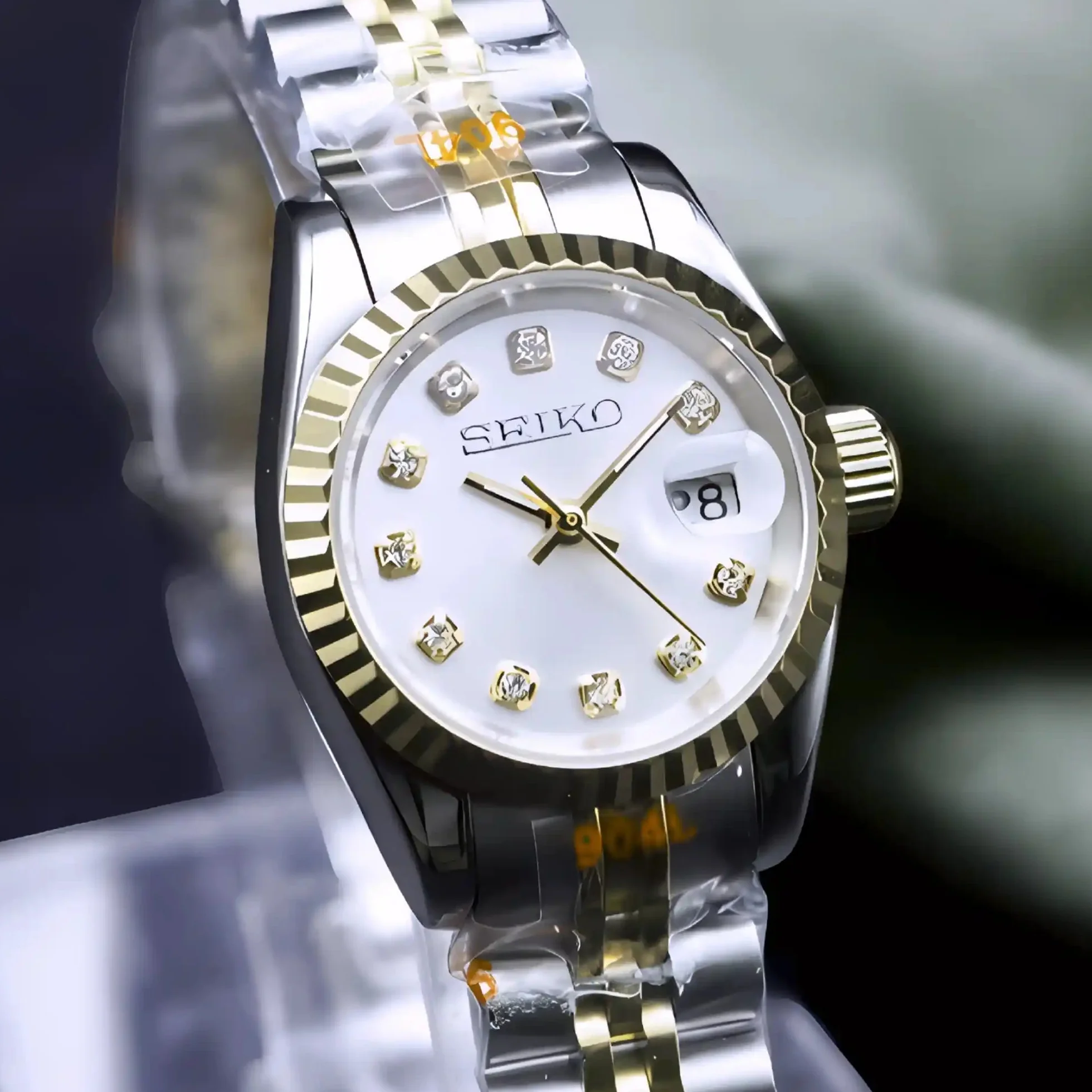Ladies Two Tone Gold White DJ | 26mm - Image 3