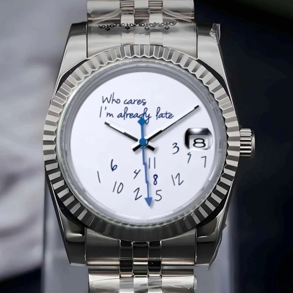Who Cares I'm Already Late White Watch - Image 2