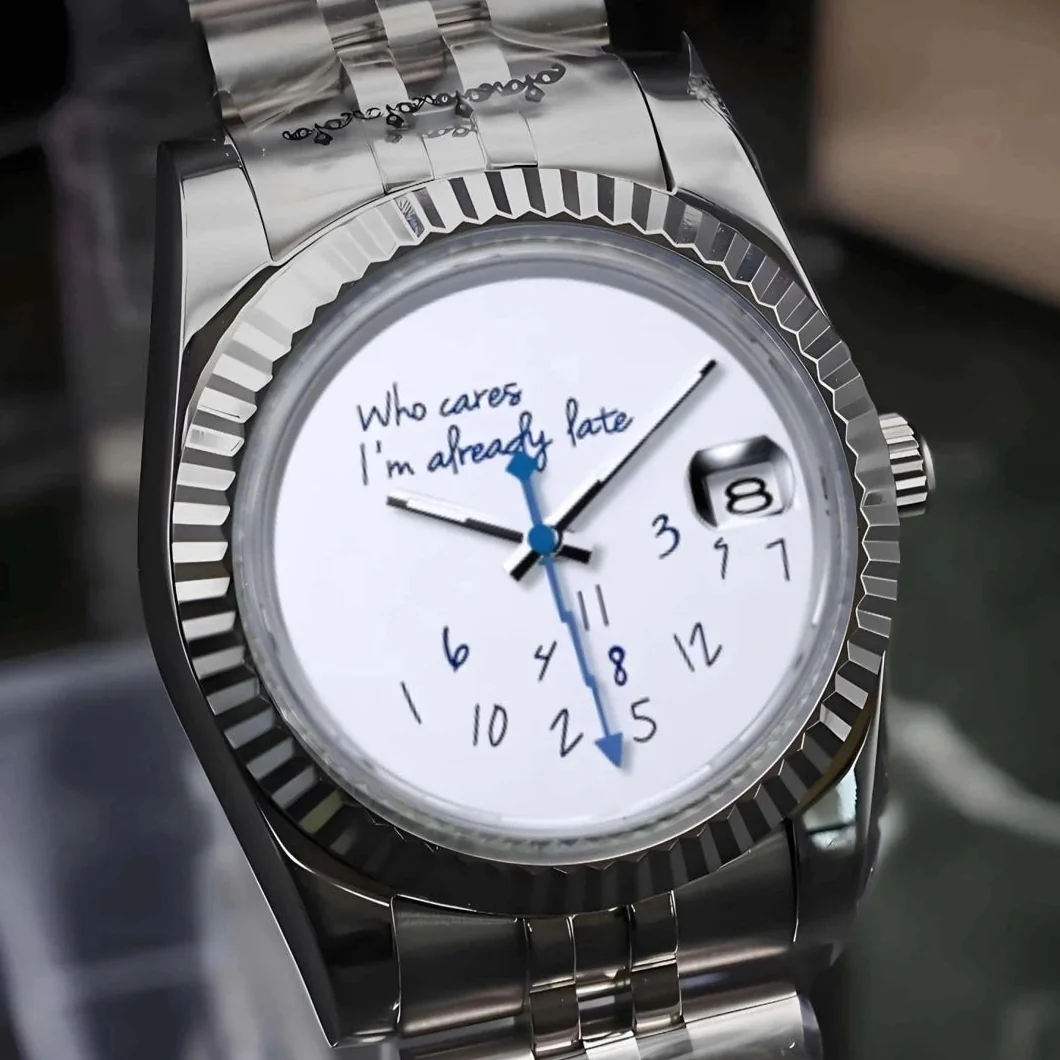 Who Cares I'm Already Late White Watch - Image 3