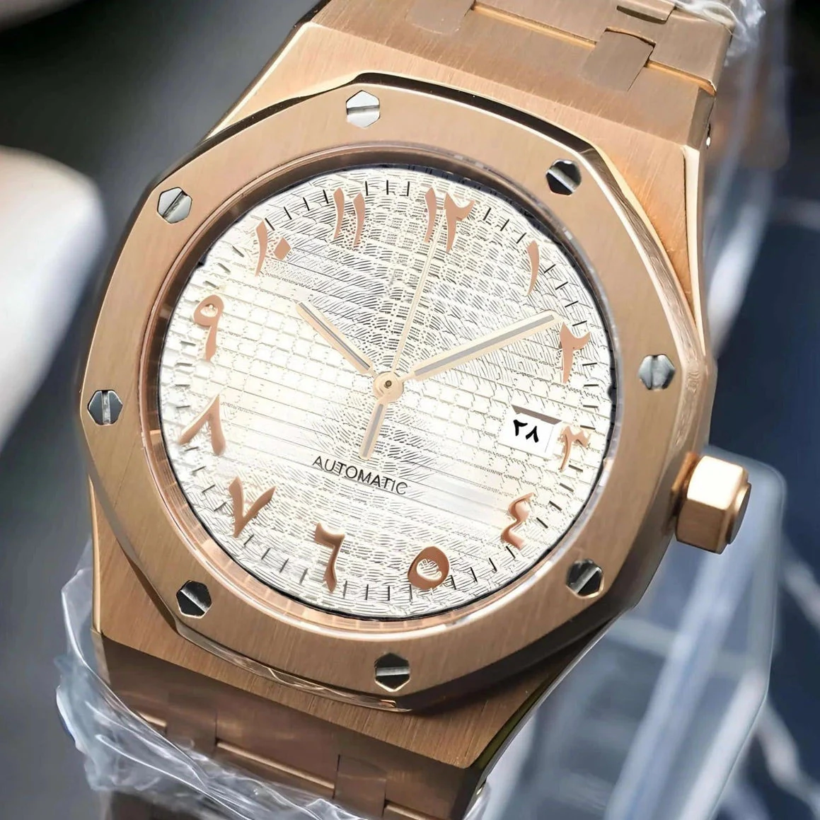 Seikoak White Rose Gold Arabic