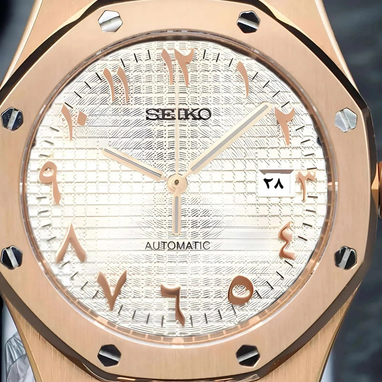 Seikoak White Rose Gold Arabic - Image 4