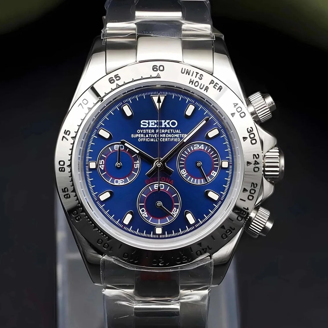 Seiktona Silver Royal Blue Chronograph - Image 2